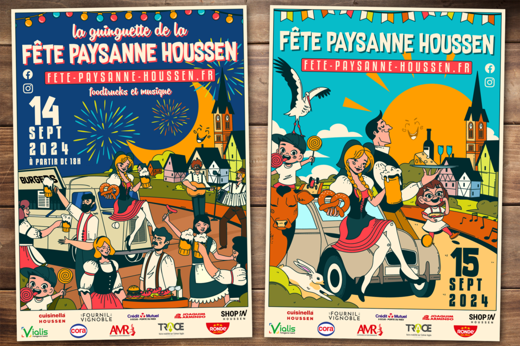 Fete-Paysanne-Houssen-Annonce-Affiches-2024-14-et-15-Septembre-Guinguette